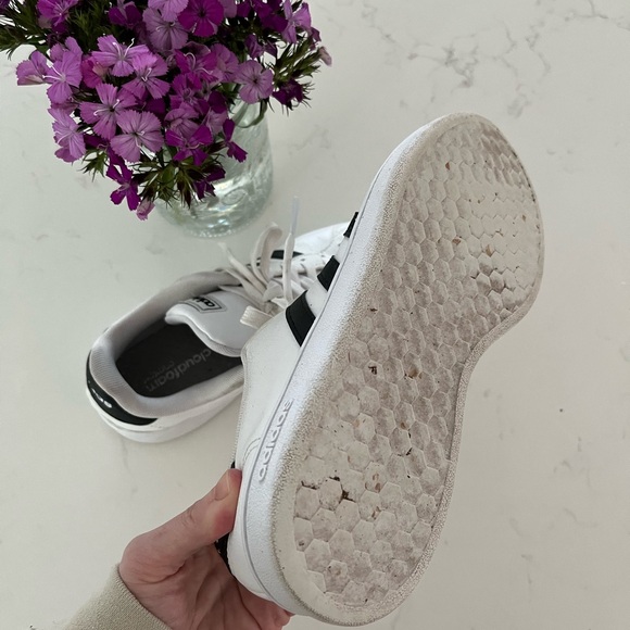 Adidas White and Black Striped Sneakers - Picture 6 of 6